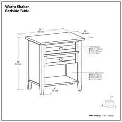 Warm Shaker - Handcrafted Bedside Table