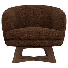 Swivel Accent Chair With Sculptural Base - Red