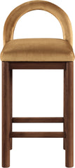 Conrad - Velvet Counter Stool With Brown Legs