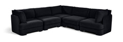Hammond - Velvet Performance Fabric Upholstered 5 Piece Corner Sectional