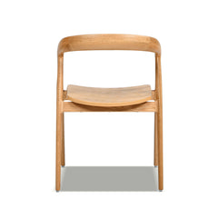 Simeon - Scandinavian Sculpted Dining Chair - Warm Natural Brown