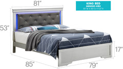 Transitional Elegant King Bed - Champagne