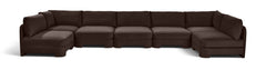 Hammond - Velvet Performance Fabric Upholstered 7 Piece U-Shaped Armless Sectional