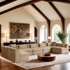 Stellar - 7 Piece Chenille Fabric Upholstered Modular Sectional