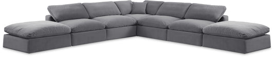 Comfy - 7 Piece Velvet Modular Corner Sectional