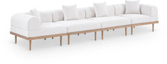 Laguna - 4 Piece Resilient Water Resistant Fabric 142" Upholstered Outdoor Patio Modular Sofa