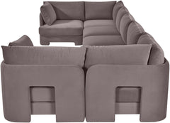 Hammond - Velvet Performance Fabric Upholstered 7 Piece U-Shaped Sectional