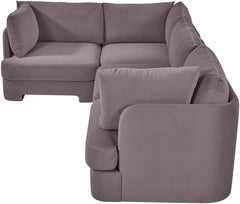 Hammond - Velvet Performance Fabric Upholstered 4 Piece Sectional