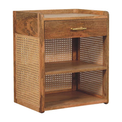 Larissa - T Bar Open Bedside Table - Oak
