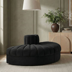 Rummi - Velvet Performance Fabric Upholstered 2 Piece Rounded Modular Loveseat