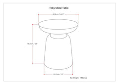 Toby - Handcrafted Metal Accent Table