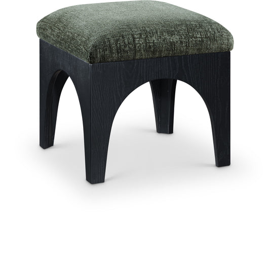 Lawson - Chenille Fabric Ottoman - Black Base