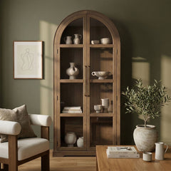 Corva - Solid Wood, Oak Veneer And Stainless Steel Storage Cabinet
