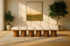 Pavilion - 6 Piece Modular Bench With Brown Base