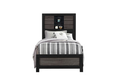 Lisbon - Bookcase Twin Bed - Black / Gray