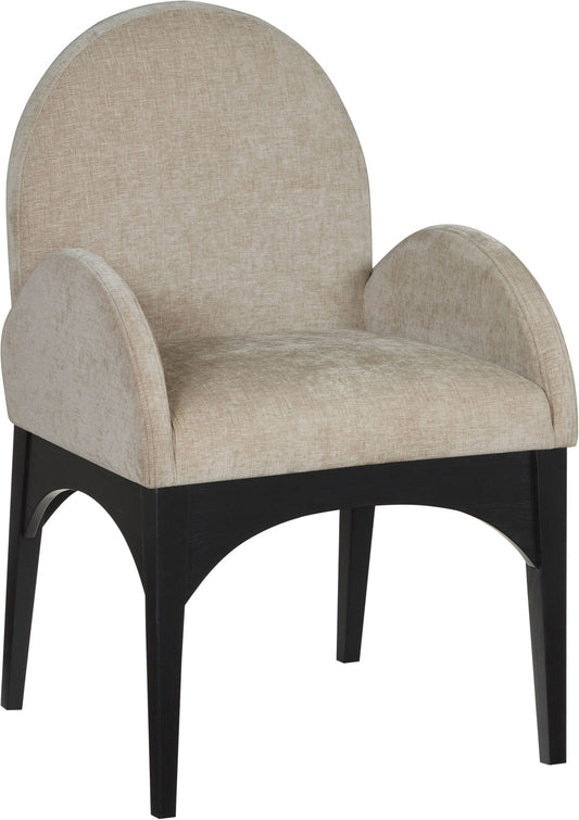 Waldorf - Chenille Dining Arm Chair With Black Legs