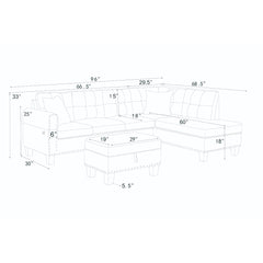 Camden - Power Sectional Sofa With Storage Ottoman And Built In Charging Ports - Gray
