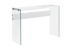Accent Console Table For Entryway, Glossy Contemporary & Modern - White