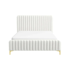 Valery - Queen Size Platform Bed - Cream