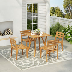 Outdoor 5 Pieces Dining Set - Teak