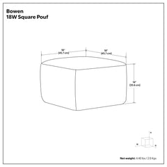 Bowen - Square Pouf - Black