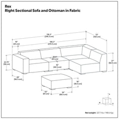 Rex - Handcrafted Sectional Sofa And Ottoman