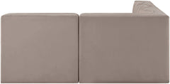 Rummi - Armless Velvet Performance Fabric Upholstered 4 Piece Modular Sectional