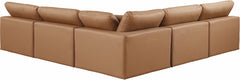 Comfy - 5 Piece Faux Leather Modular Corner Armless Sectional