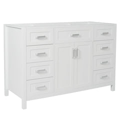 Bathroom Vanity Cabinet Only With 2 Soft Close Doors And 8 Drawers - White
