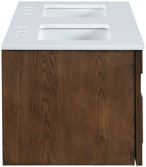 Leonardo - Engineered Stone And Solid Wood 24" Wall Mounted Bathroom Vanity