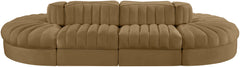 Rummi - Oval Velvet Performance Fabric Upholstered 8 Piece Modular Sectional