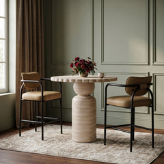 Serava - Faux Leather Upholstered Bar Stool - Tan