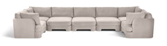 Hammond - Velvet Performance Fabric Upholstered 7 Piece U-Shaped Sectional