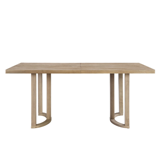 Contemporary 69 Inches Dining Table With U Shaped Trestle Base - Light Ash