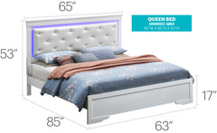 Elegant Queen Bed - Champagne