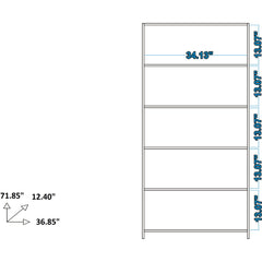 Olinda - Modern 5 Shelf Open Bookcase