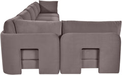 Hammond - Velvet Performance Fabric Upholstered 6 Piece L-Shaped Armless Sectional