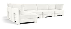 Hammond - Velvet Performance Fabric Upholstered 5 Piece L-Shaped Sectional