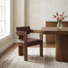 Sacha - Vegan Leather Upholstered Dining Chair With Brown Base (Set of 2)
