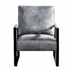 Classic Mid Century Modern Accent Chair With Durable Square Metal Frame, Armchair