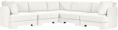 Hammond - Velvet Performance Fabric Upholstered 5 Piece Corner Sectional