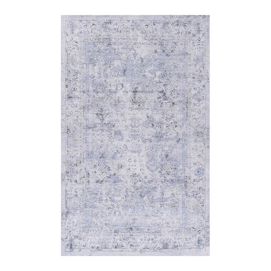 Maval - 2' X 3' Washable Area Rug - Blue / Cream