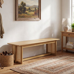 Dining Bench With Rattan Weave