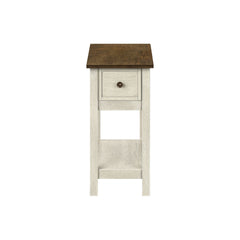Accent End Table, 2 Tier, Narrow, Lamp, Storage Drawer, Charming Design