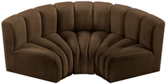 Arc - Velvet 3 Piece Modular U-Shaped Sofa