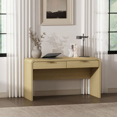 Grace - Office Desk With 2 Drawers - Oak