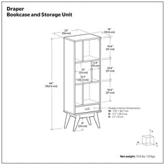 Draper - Bookcase And Storage Unit - White