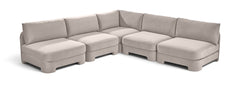 Hammond - Velvet Performance Fabric Upholstered 5 Piece Armless Sectional