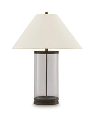 Junrow - Glass Table Lamp - Clear / Brown