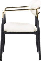 Ronda - Vegan Leather Upholstered Dining Arm Chair - Black Legs
